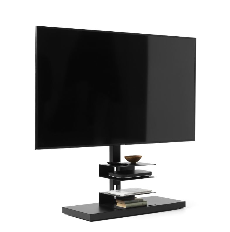 Ptolomeo TV-Ständer schwarz von Opinion Ciatti: Moderner TV-Halter mit Ablageflächen für Zubehör.