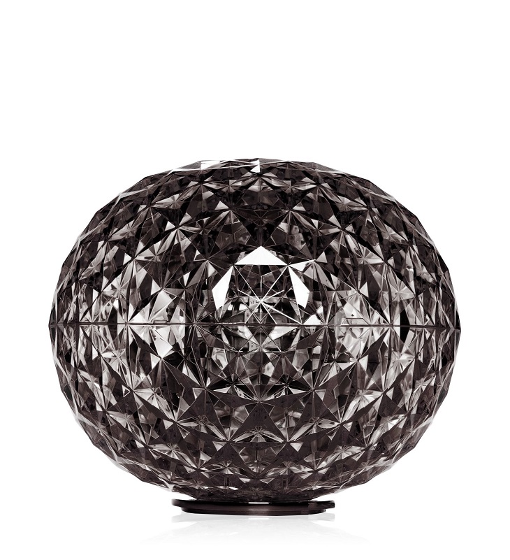 Planet Tischleuchte von Kartell, 28 cm, rauchfarben, modernes Design, dekorative Beleuchtung.