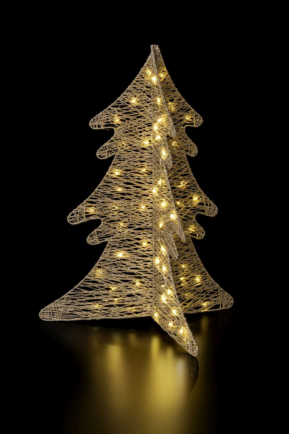 Glitter Tree LED Weihnachtsbaum, goldfarben, mit warmweißen Lichtern für festliche Dekoration.