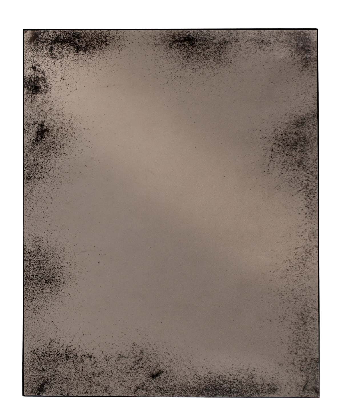 Ethnicraft Wandspiegel im Used-Look, rechteckig mit Rahmen in Bronze-Optik, Spiegelglas mit Vintage-Effekt.