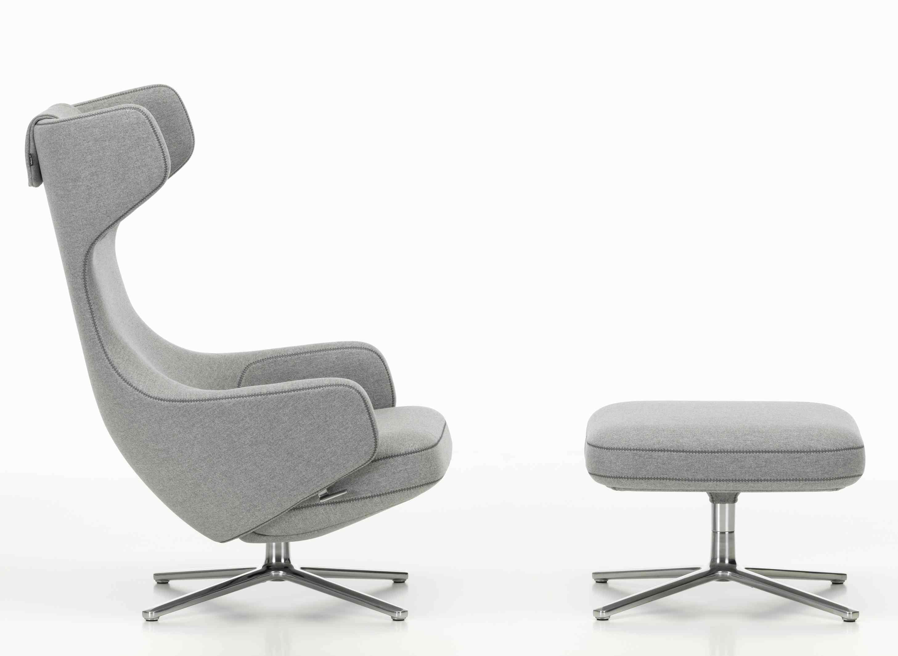 Grand Repos Sessel  + Ottoman Vitra Poliert  Cosy Kieselstein