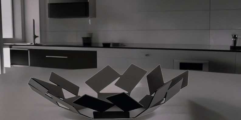 Alessi La Stanza Dello Scirocco Korbschale, moderne Metallschale für Obst und Dekoration.