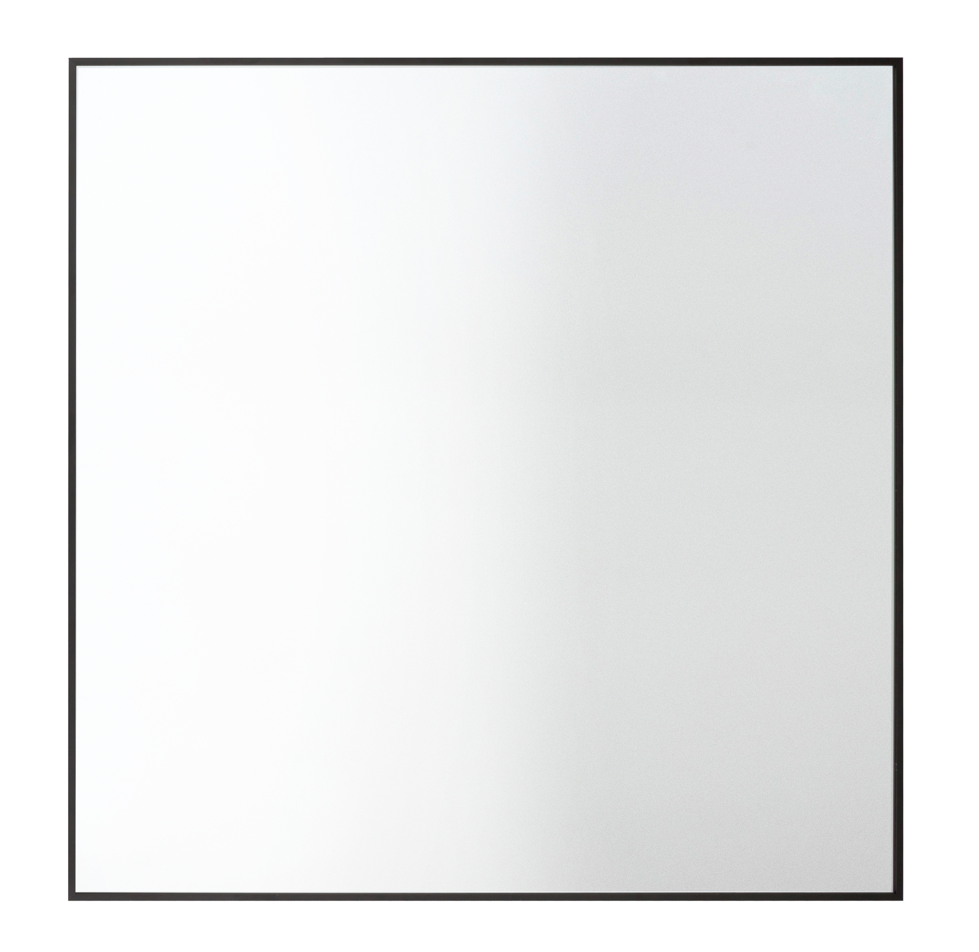 By Lassen View Wandspiegel schwarz, quadratischer Spiegel mit schmalem, schwarzem Rahmen für moderne Raumgestaltung.