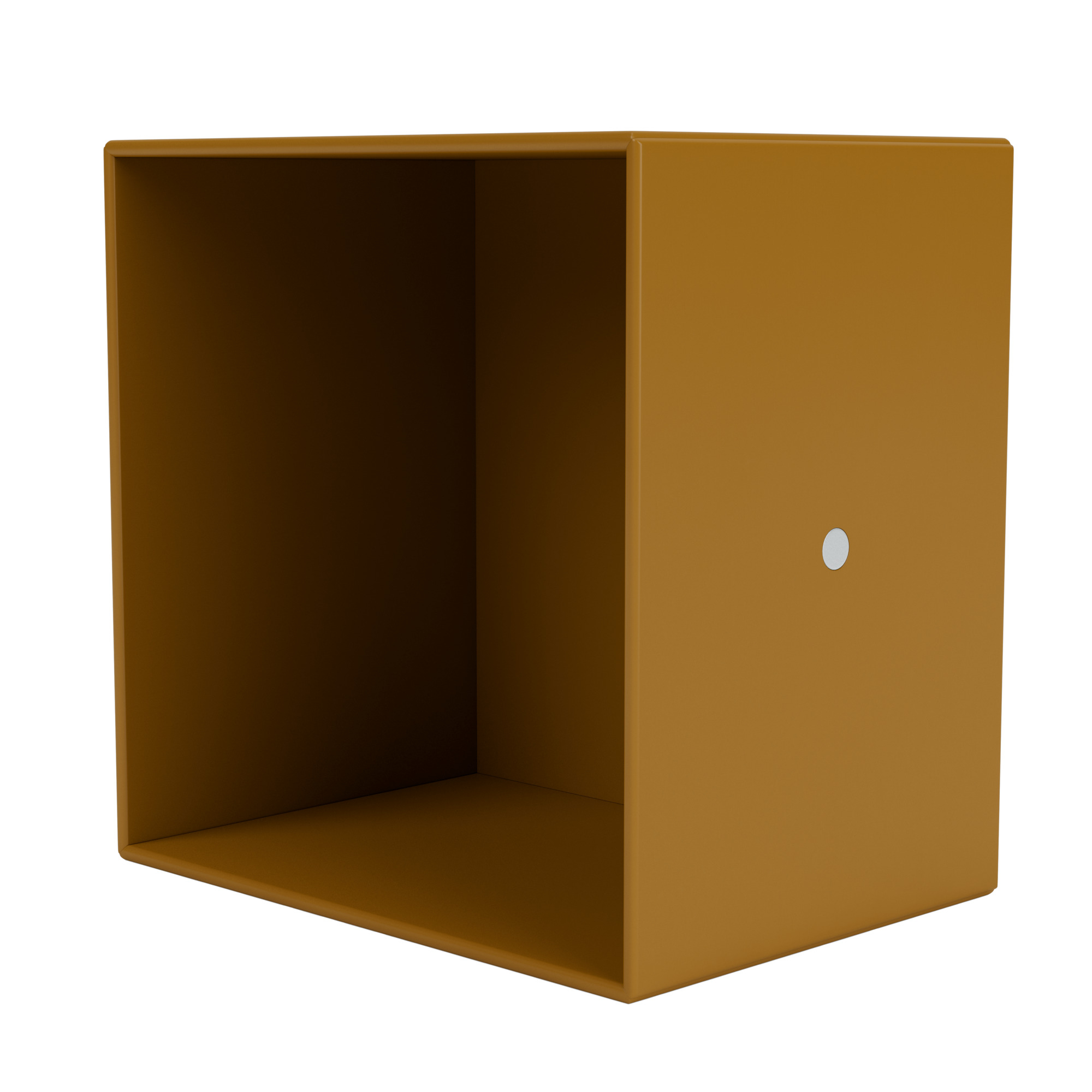 Offenes, würfelförmiges Regal "Amber Montana" in warmem Braunton, ideal für Wohnzimmer und Büro.