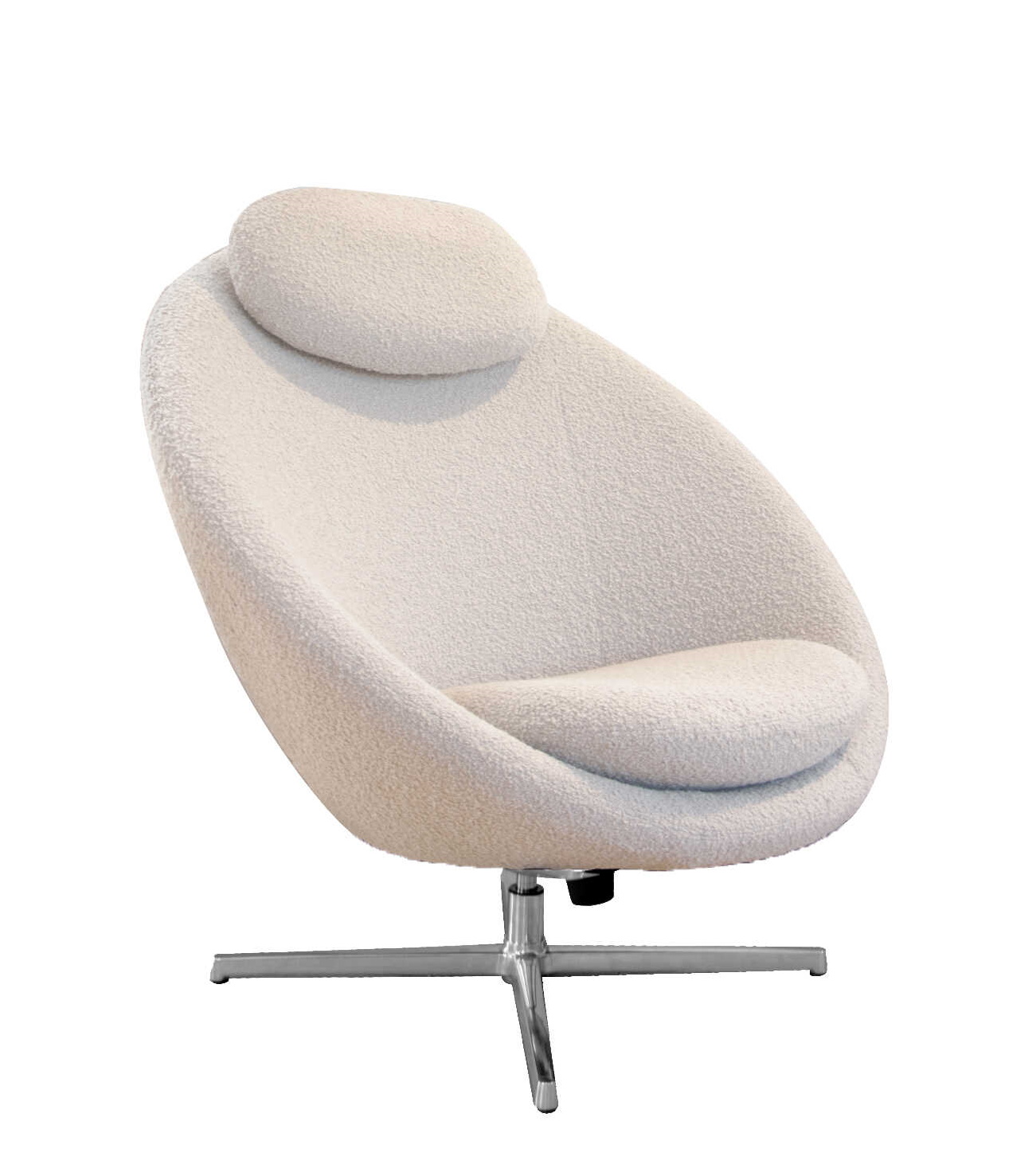 Pace Loungesessel von Cane-Line, cremefarben, mit Drehfuß aus Metall, moderner Sessel für Wohnzimmer.