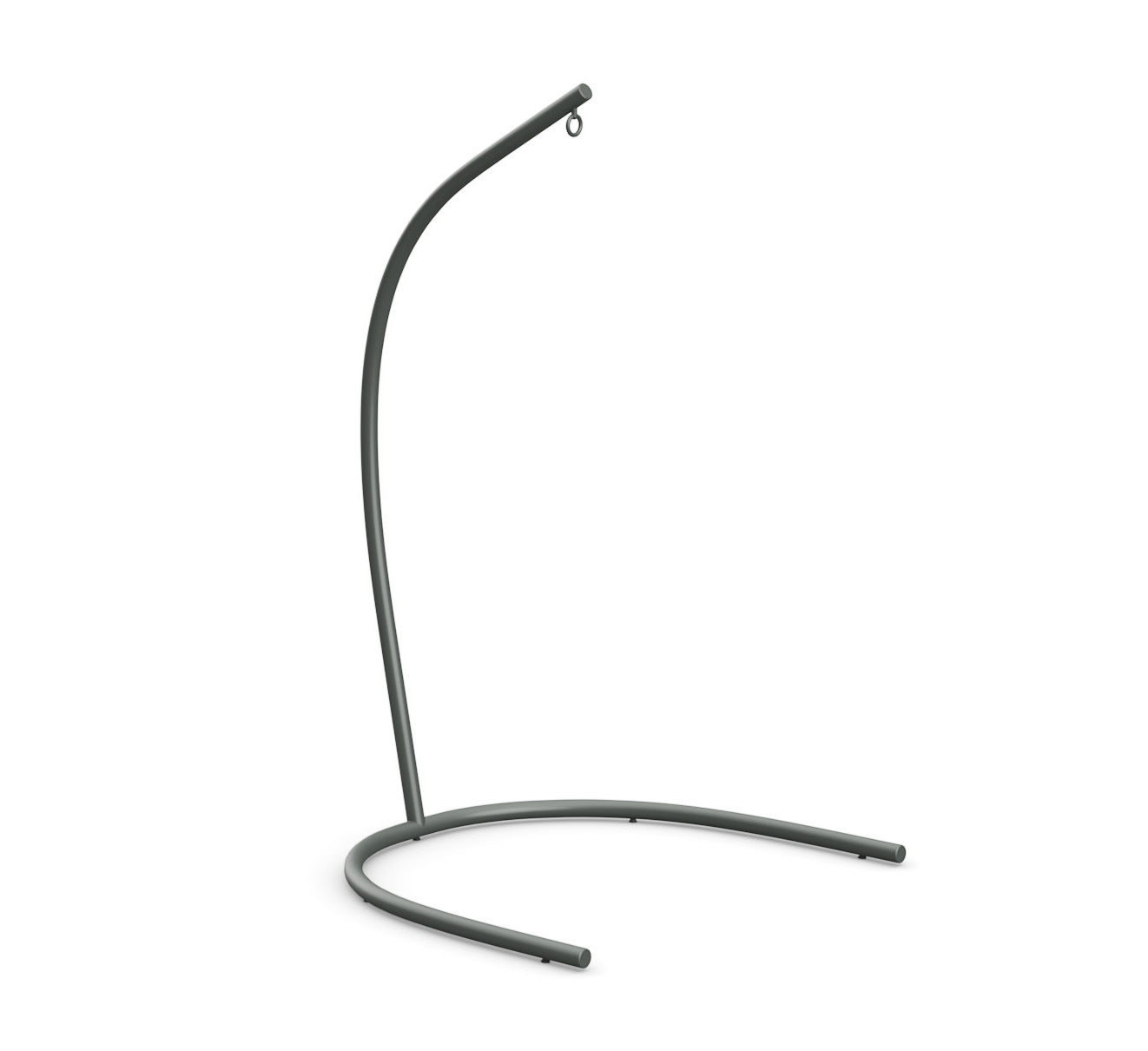 Dedon Kida Hängesessel Standfuß: Grauer, gebogener Metallrahmen für Hängesessel, geeignet für den Innen- und Außenbereich.