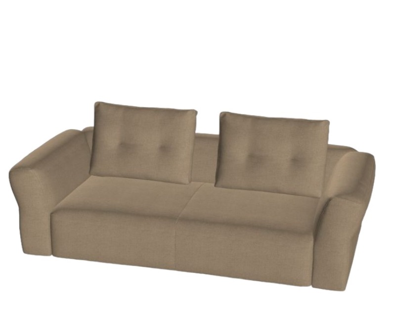Beiges Sengu Bold Sofa von Cassina mit zwei quadratischen Kissen für modernes Wohnzimmer.