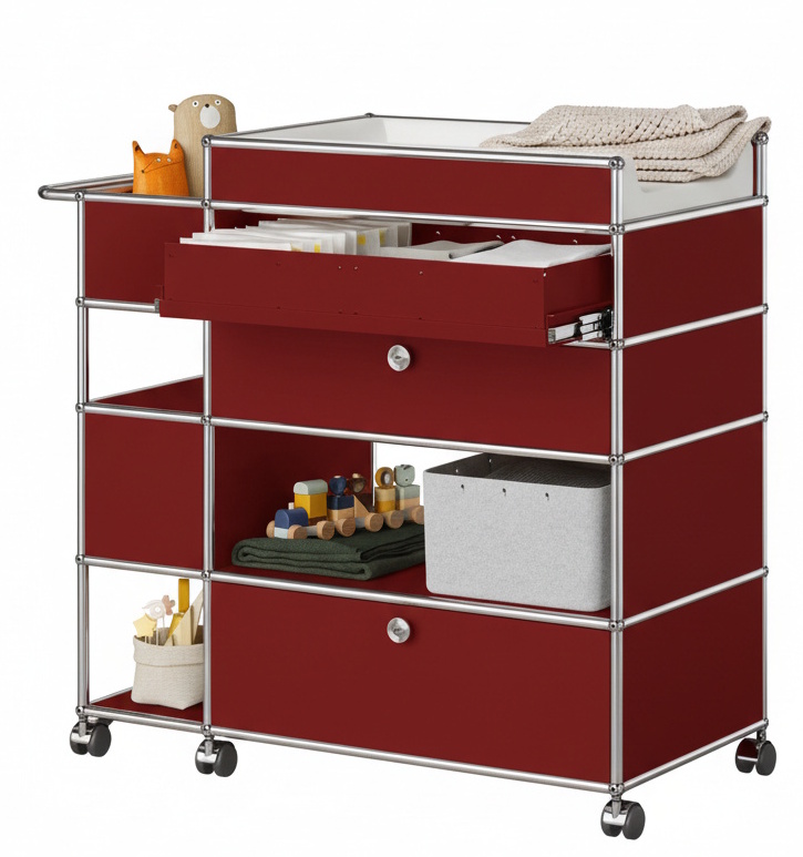 Wickeltisch USM Haller Rubinrot