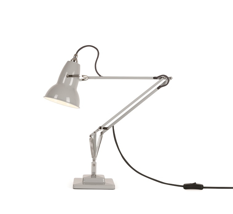 Anglepoise Original 1227 Tischleuchte in Taubengrau, flexible Schreibtischlampe für Büro und Zuhause.