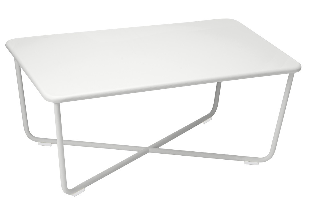 Weißer Croisette Outdoor Low Table von Fermob: Moderner, rechteckiger Couchtisch für Garten und Terrasse.