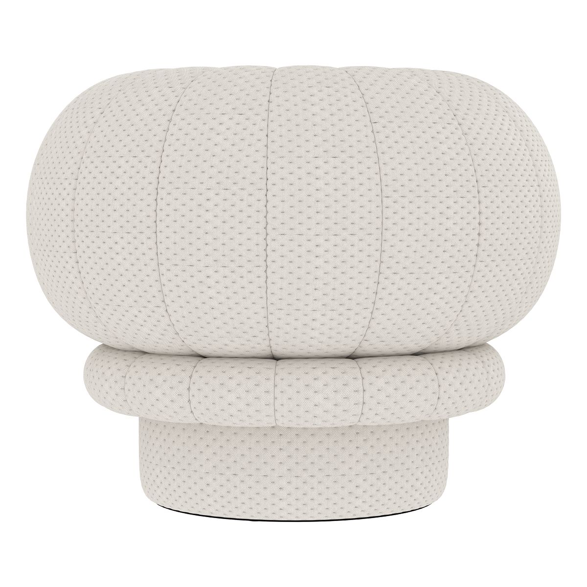 Claudie Pouf Hocker von Hartô, cremefarben, gepolstert, runder Sitzhocker für Wohnzimmer und Schlafzimmer.