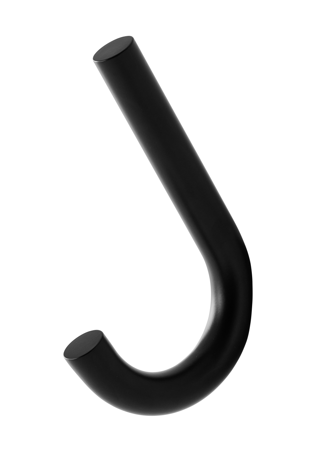 Schwarzer S 12 Wandhaken von Thonet, gebogener Stahlrohr Haken für Garderobe und Wand.