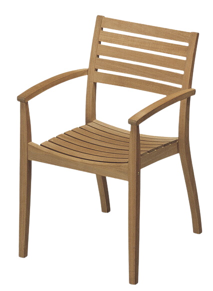 Ballare Chair: Skagerak Outdoor Stuhl aus Teakholz mit Armlehnen für Garten und Terrasse.