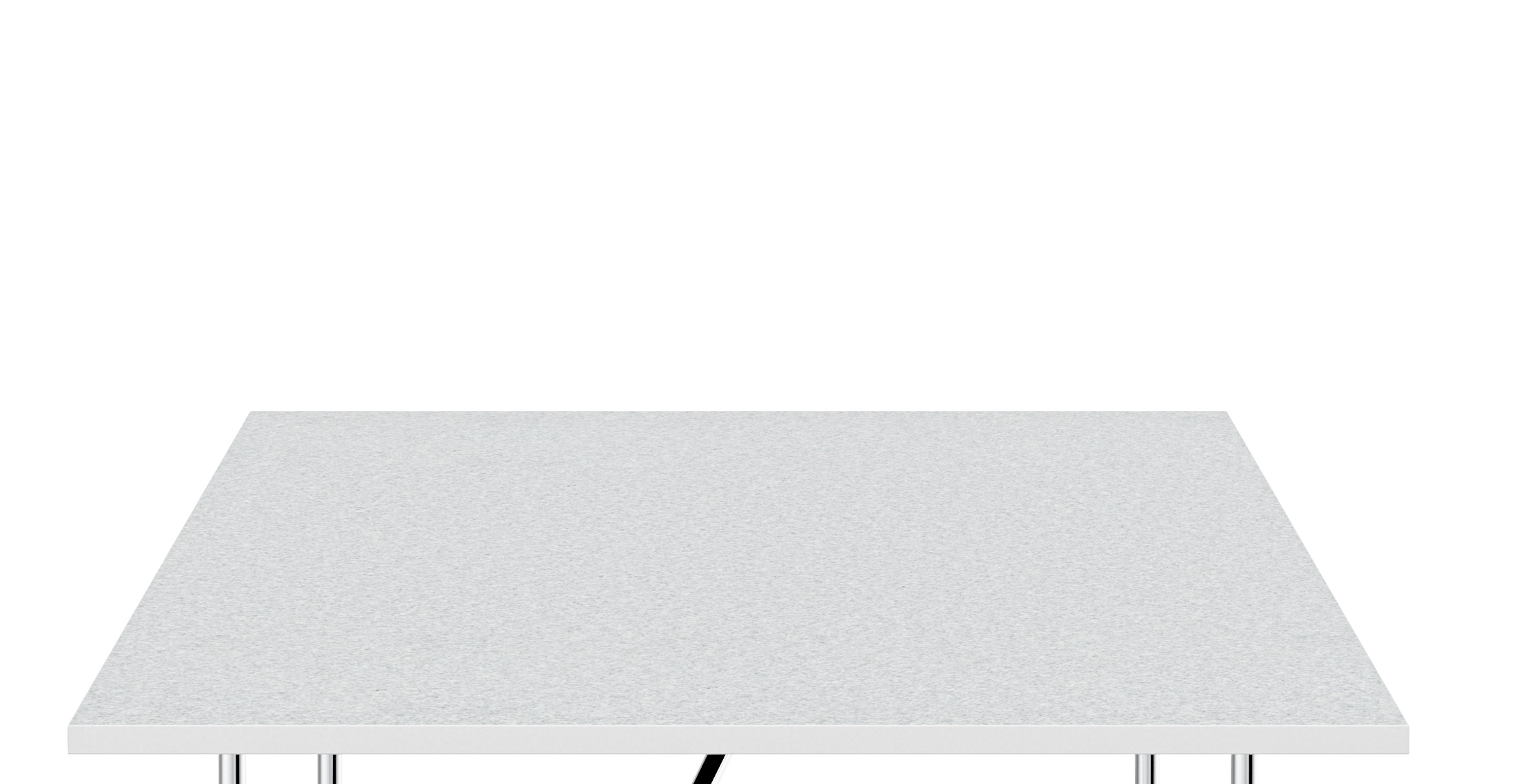 Detailansicht der hellgrauen Eiermann Tischplatte mit Kvadrat-Oberfläche von Richard Lampert.