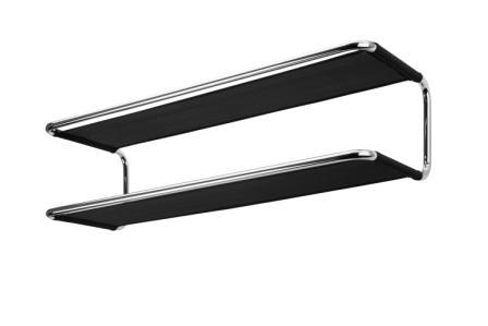 Schuhboard oder Wandablage von Thonet mit zwei Ablageflächen und verchromtem Stahlrohrgestell.