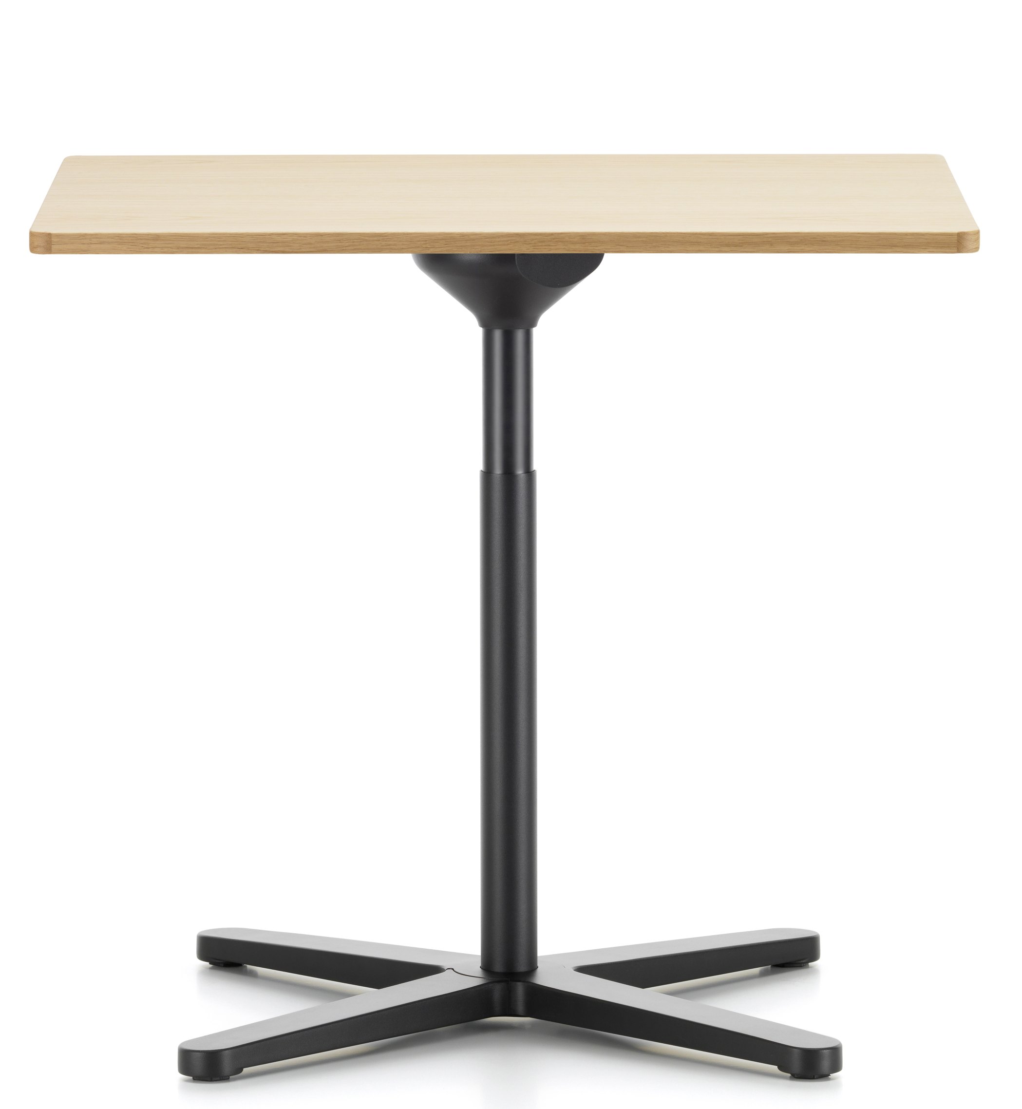 Vitra Super Fold Table, rechteckiger Faltbarer Tisch mit hellem Holz und schwarzem Fuß.