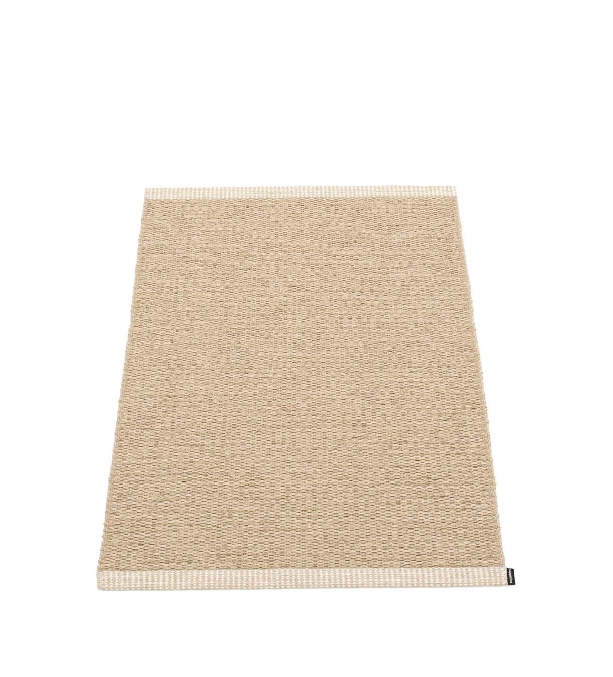 Beiger Pappelina Kunststoffteppich Mono, Größe 60 x 85 cm, gewebte Textur, Innen- und Außenbereich.