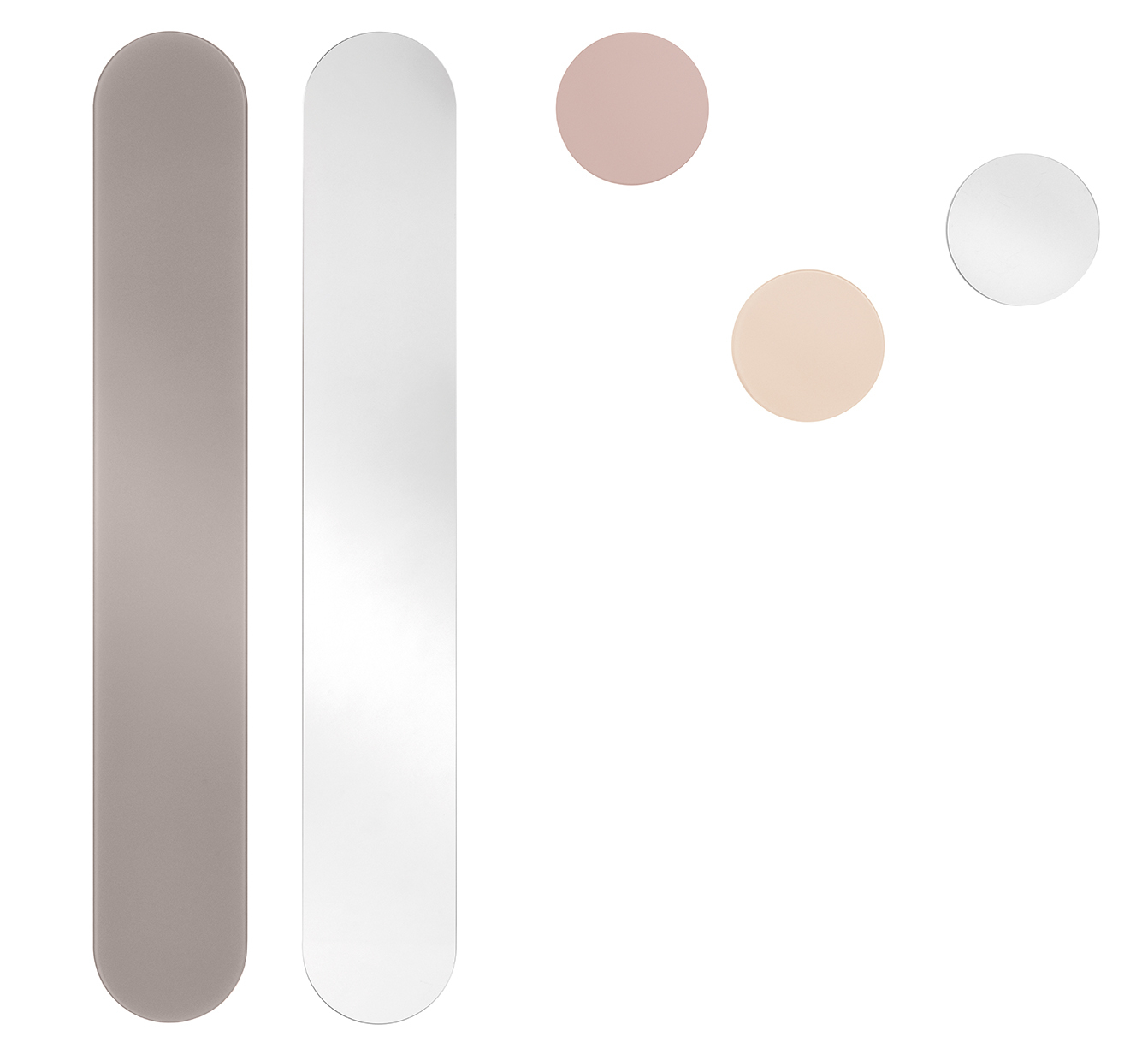 Schönbuch Slot Hängegarderobe: Moderne Wandgarderobe mit zwei Paneelen und runden Kleiderhaken in Pastellfarben.