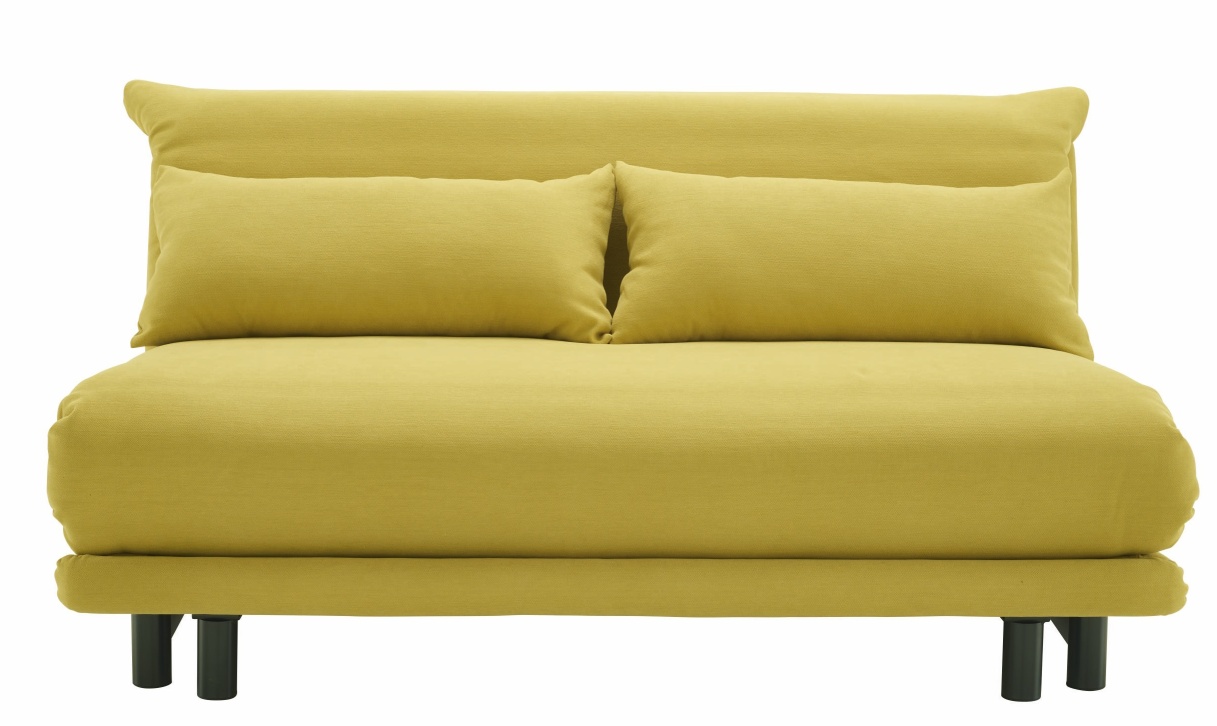 Multy First Schlafsofa in Safran von ligne roset mit Keilkissen, 3-Sitzer, modernes Design.