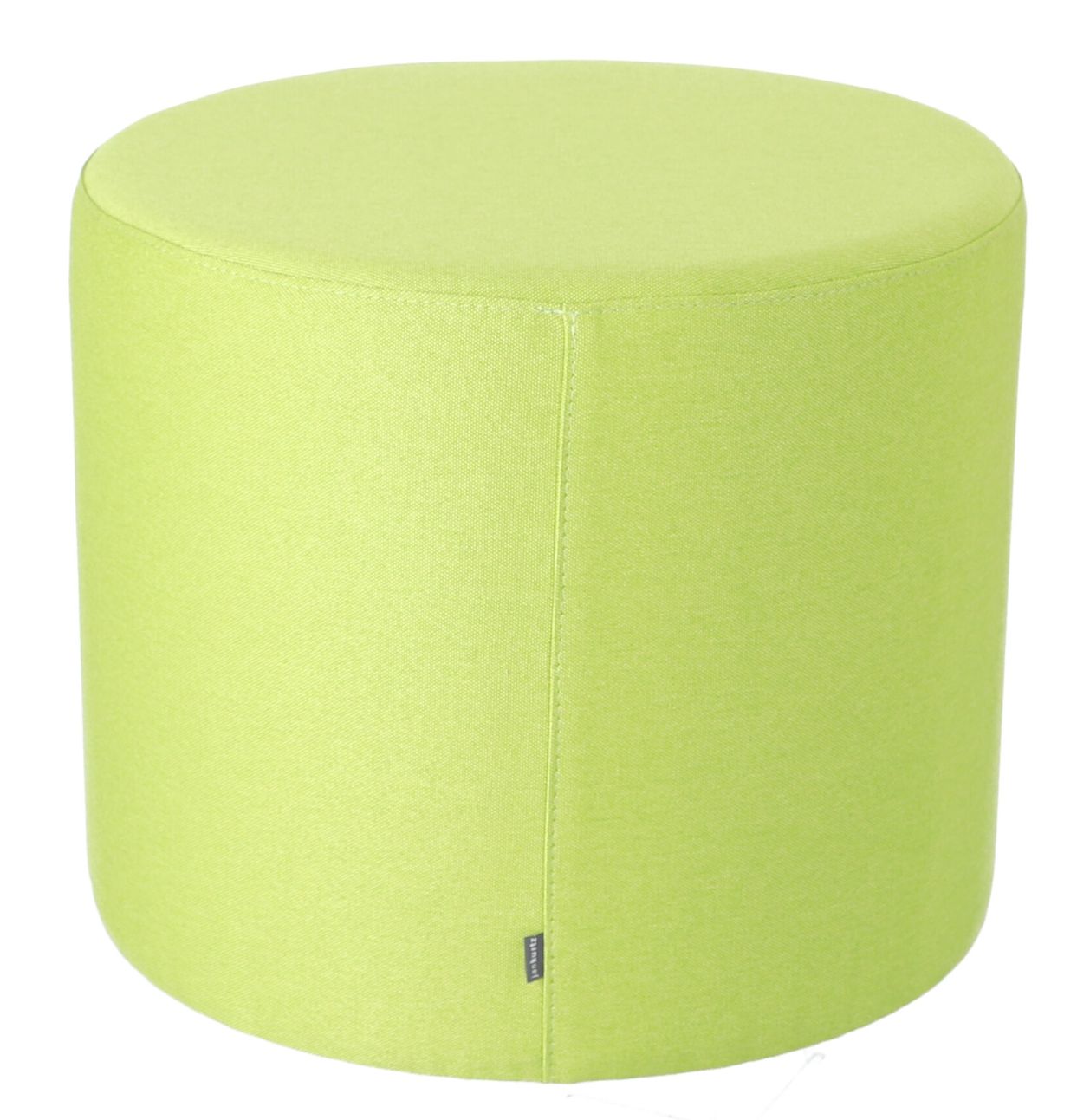 Grüner Rondo Pouf von Jan Kurtz, runder Sitzhocker aus Stoff für Wohnzimmer und mehr.