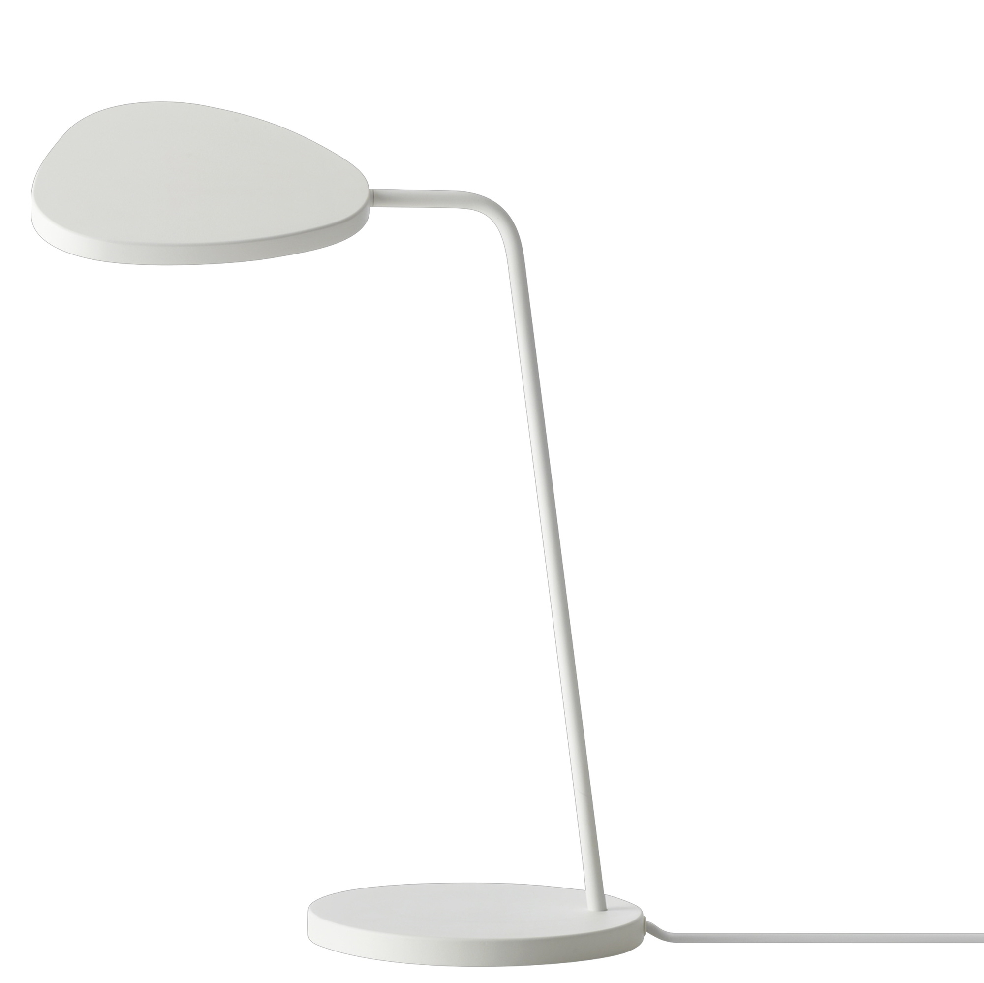 Weiße Leaf Table Lamp Tischleuchte von Muuto, moderne Schreibtischlampe für Büro und Zuhause.