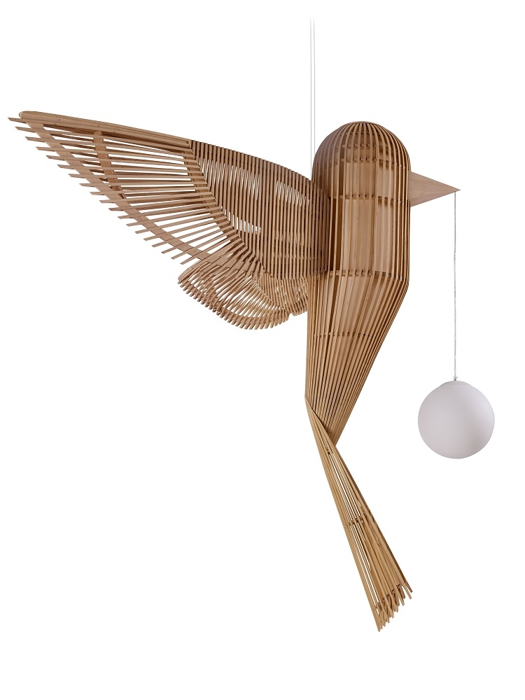 Big Bird / Birdy Suspension Leuchtenskulptur Dimmbar LZF Lamps Vertikal