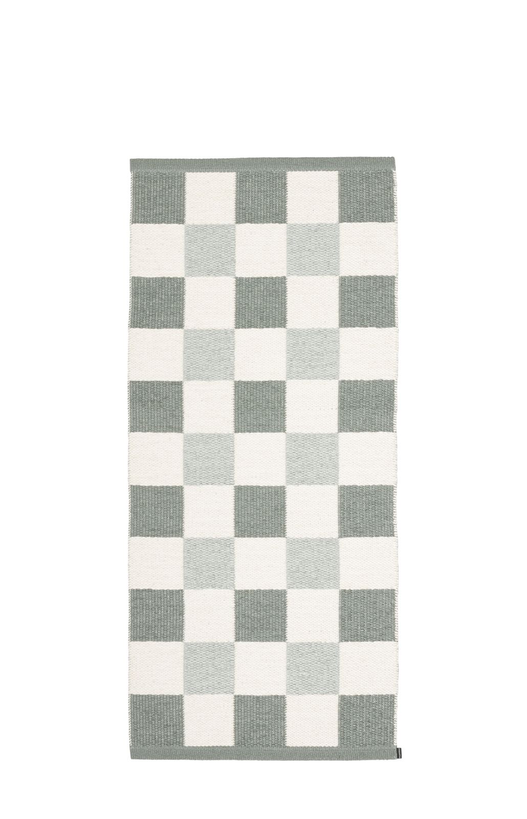 Pappelina Pix Teppich in Army mit Schachbrettmuster, 70x160cm. Moderner Teppich für Wohnräume.