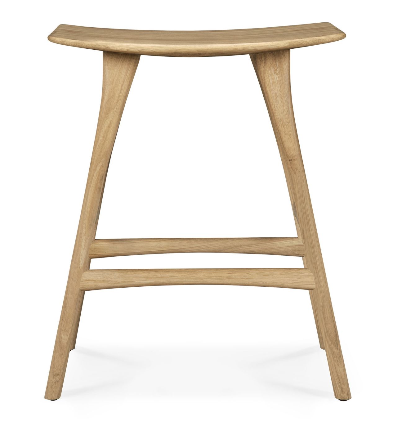 Osso Tresenhocker aus Eiche von Ethnicraft, minimalistischer Barhocker aus hellem Holz für die moderne Küche.