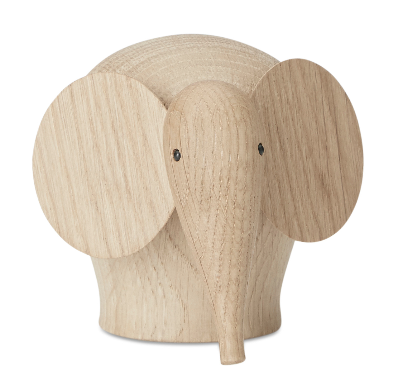 Nunu Elefant Mini Woud aus hellem Holz, Dekoration und Spielzeug für Kinder.