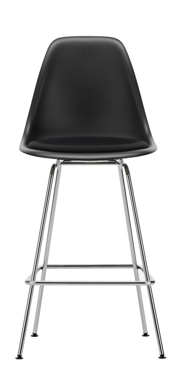 Eames Plastic Bar Stool Barhocker Medium mit Sitzpolster Vitra