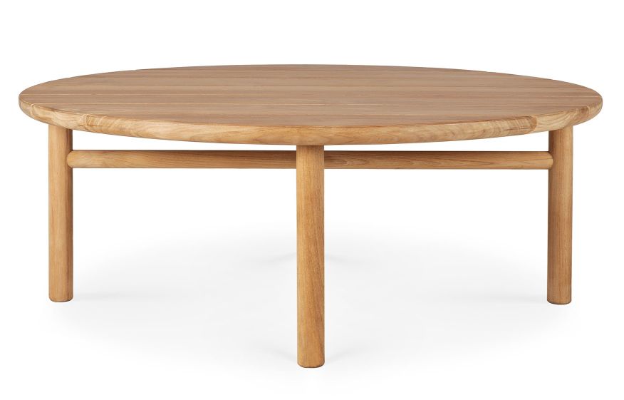 Quatro Couchtisch aus Teakholz von Ethnicraft: Runder Outdoor-Tisch aus massivem Teakholz für Garten und Terrasse.