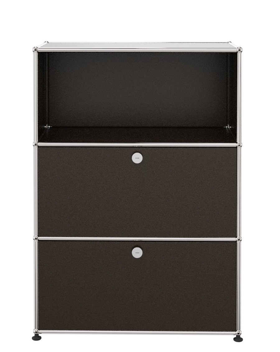 USM Haller Highboard mit 2 Klappen und 1 Fach offen-braun
