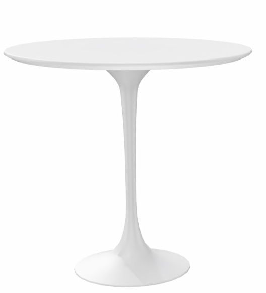 Weißer Saarinen Beistelltisch / Couchtisch von Knoll International, ovale Tischplatte und zentraler Fuß.
