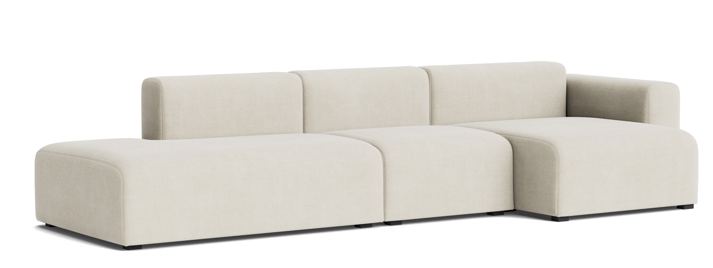 Beige Mags Sofa 3-Sitzer mit Armlehne rechts von Hay, modernes modulares Wohnzimmermöbel.