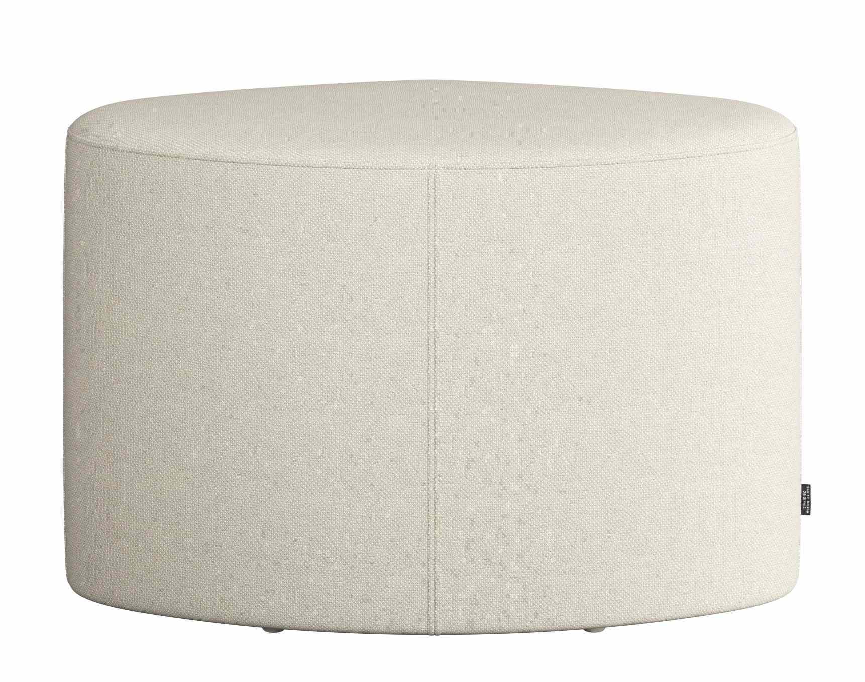 Runder, cremefarbener Madison Pouf Hocker von Novoform. Bequemer Sitzhocker für Wohnzimmer und Schlafzimmer.