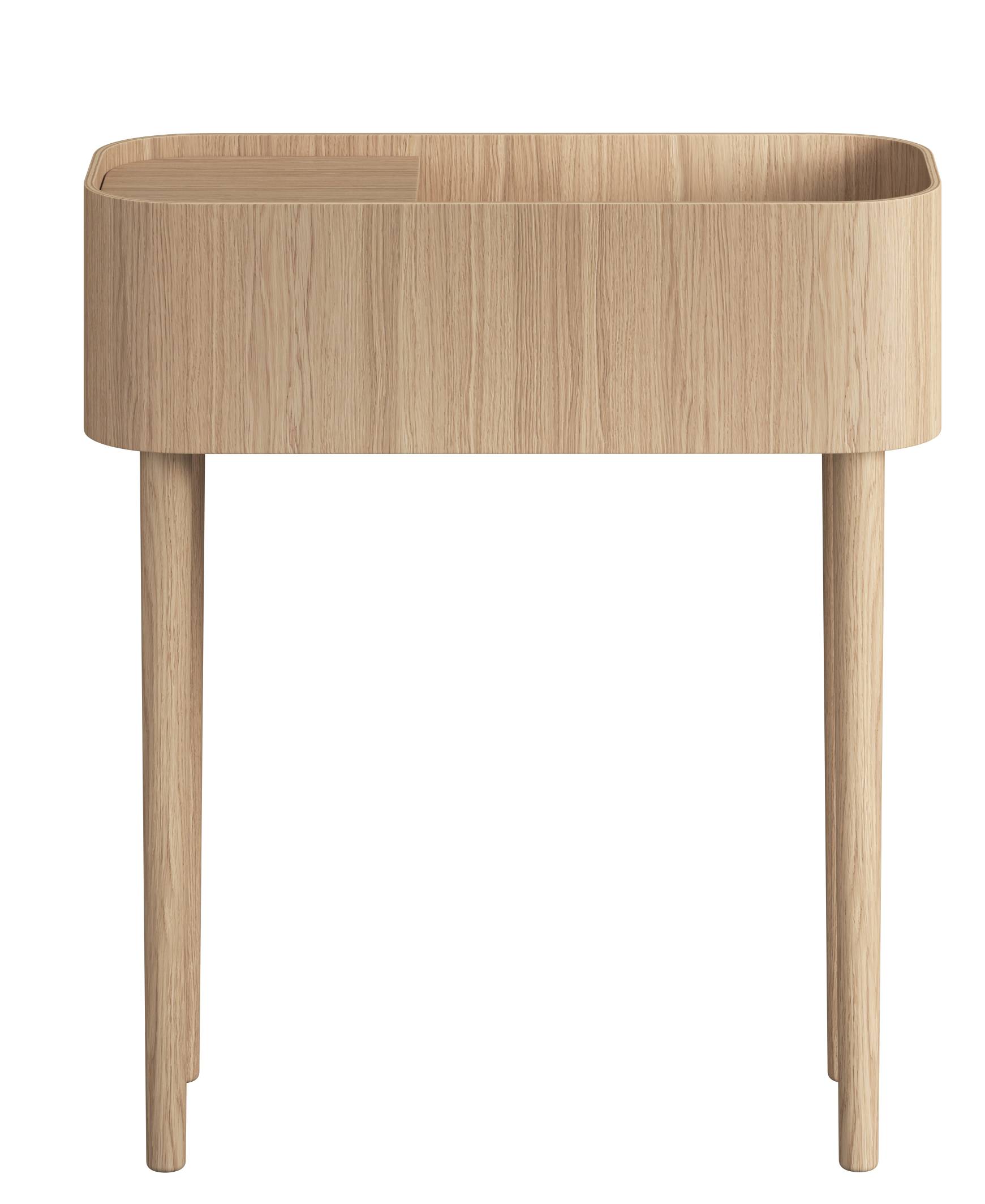 Serena Konsole von Novoform: Moderner Tisch aus hellem Holz mit minimalistischem Design.