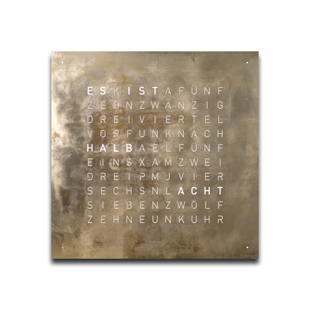 Frontcover für Earth 45 Wanduhr / Zeitobjekt Deutsch QLOCKTWO