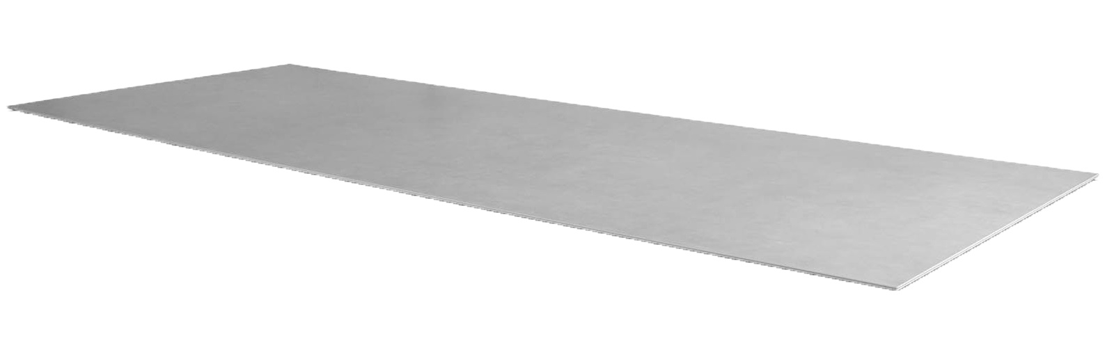 Betongraue Tischplatte des Pure Outdoor Esstisches von Cane-Line, geeignet für Garten und Terrasse.