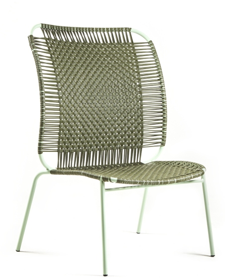 Cielo Lounge Chair, hoch, in Olivegrün und Pastellgrün, Outdoor-Stuhl.