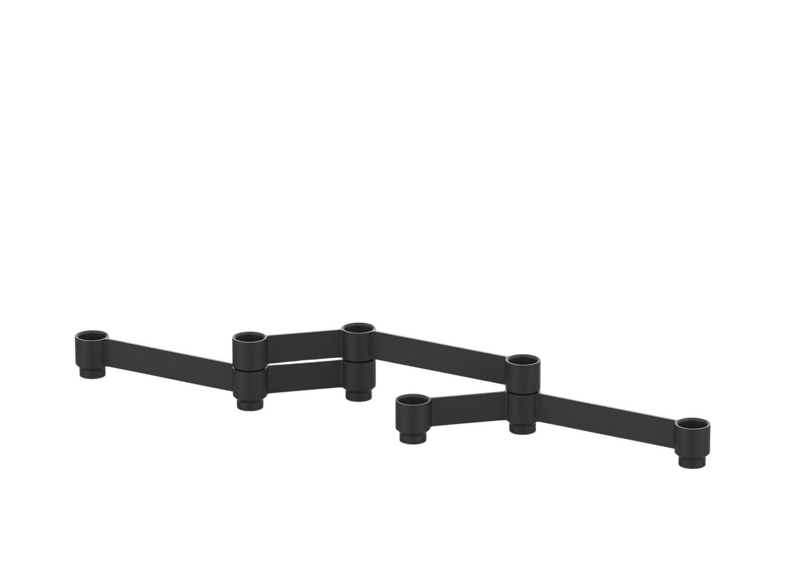 Schwarzer Sero Kerzenständer mit drei Modulen von Novoform, modernes Design für Teelichter.