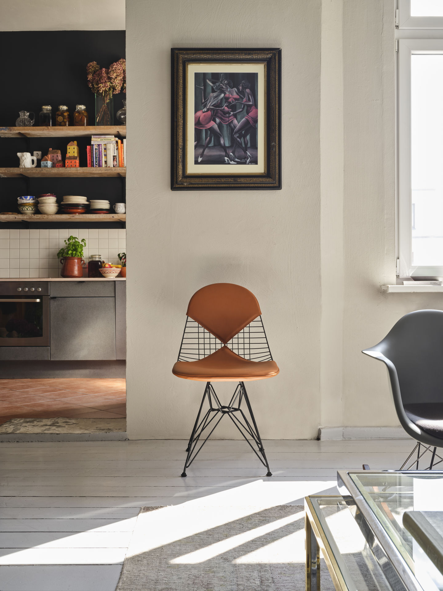 DKR-2 Wire Chair Stuhl mit Sitz und Rückenpolster Vitra