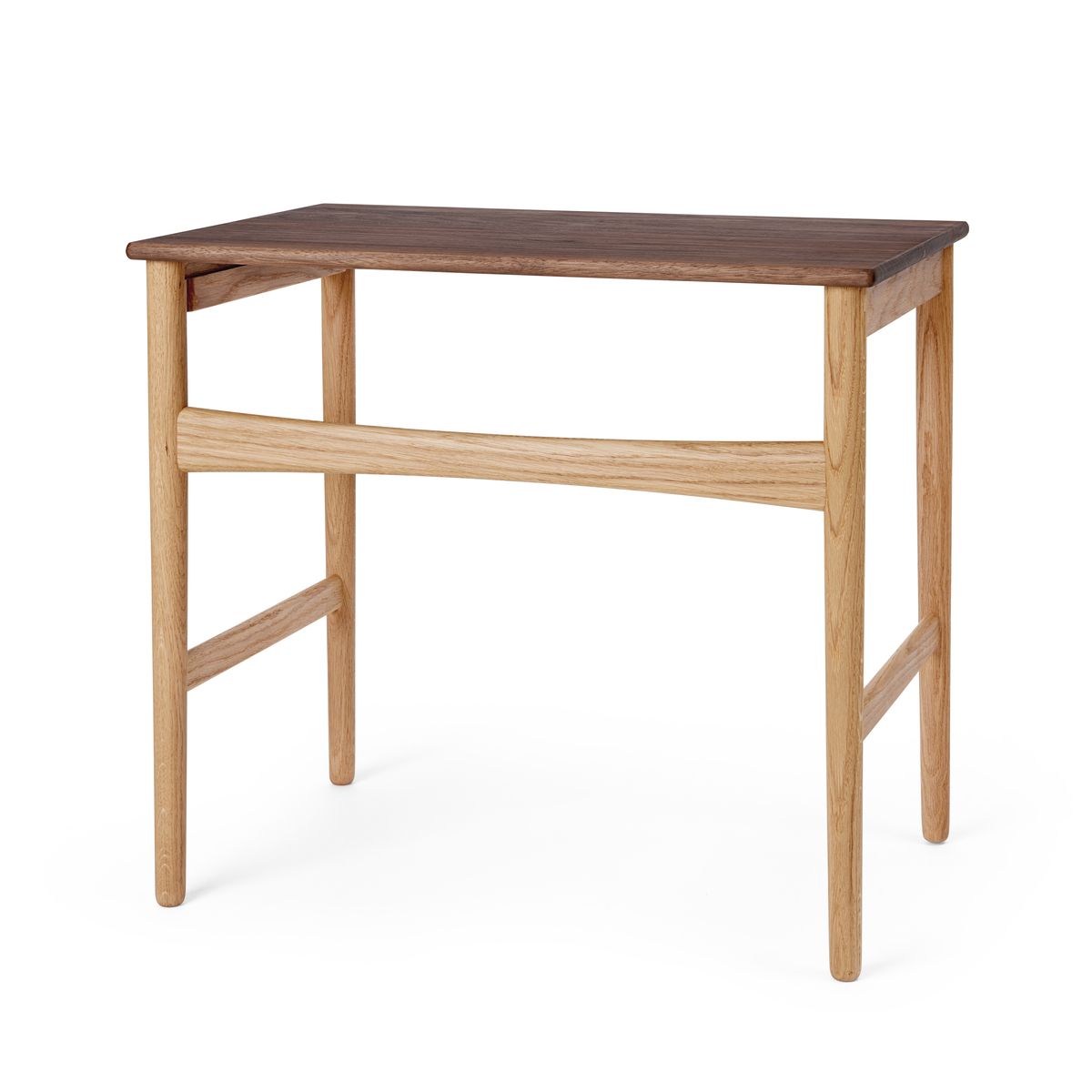 CH004 Beistelltisch von Carl Hansen & Søn: Eiche-Gestell mit Walnuss-Tischplatte, skandinavisches Design.