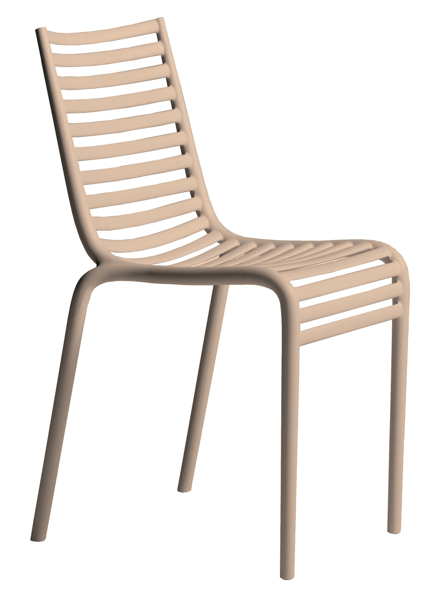 Pip-e Stuhl in Puderfarbe von Driade: Moderner Designstuhl mit Lattenstruktur für Wohn- und Essbereich.