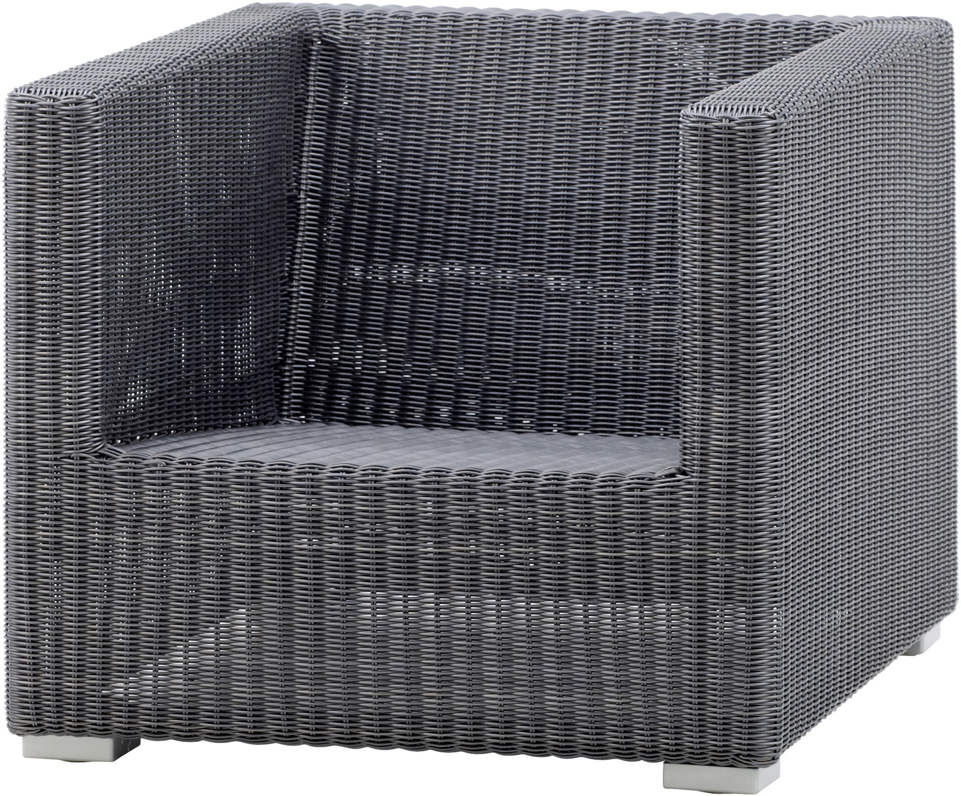Graphitfarbener Chester Loungesessel von Cane-Line aus Rattan für den Garten oder die Terrasse.
