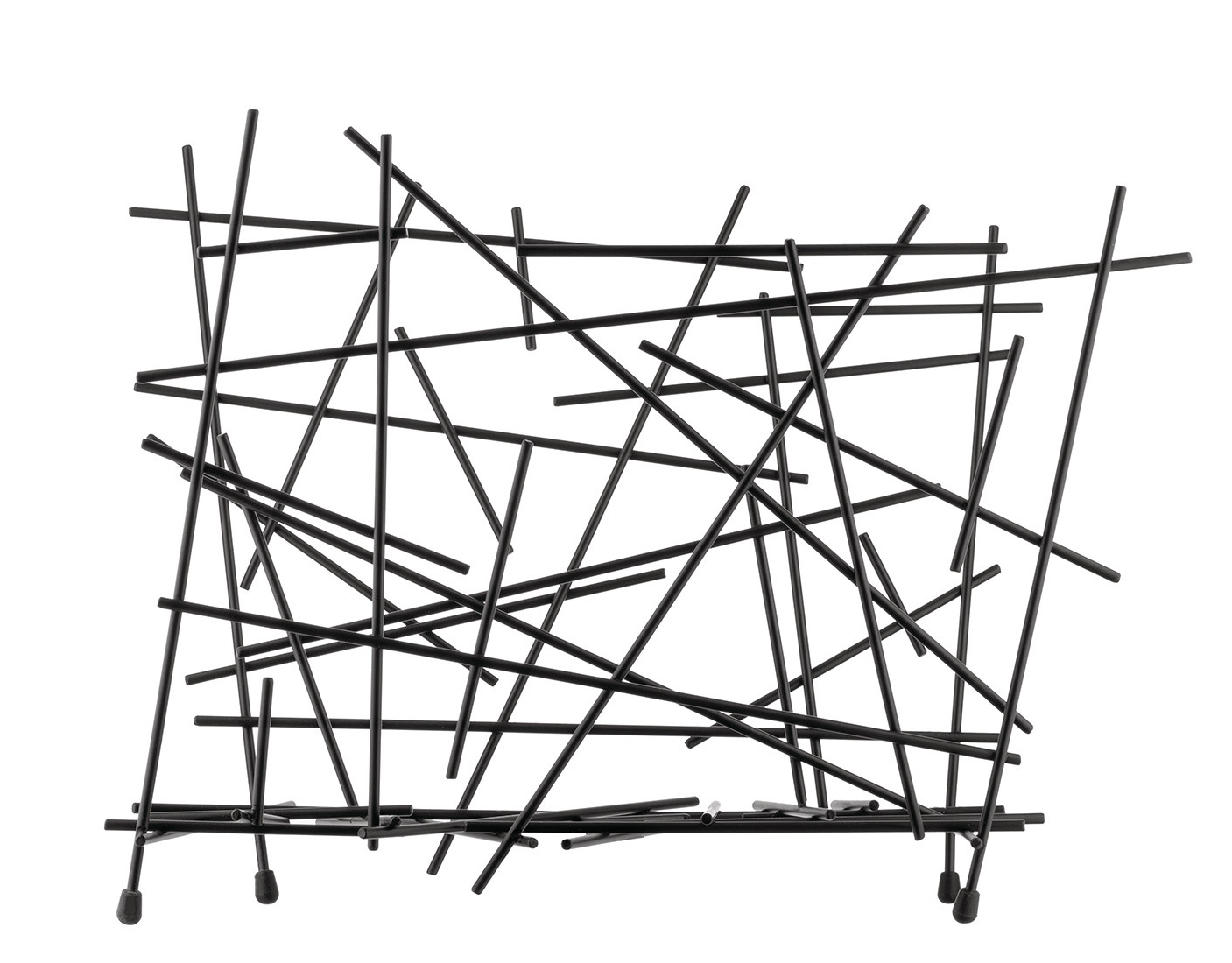 FC15 B Blow Up Zeitschriftenhalter von Alessi, schwarz, aus Metallstäben, modernes Design.