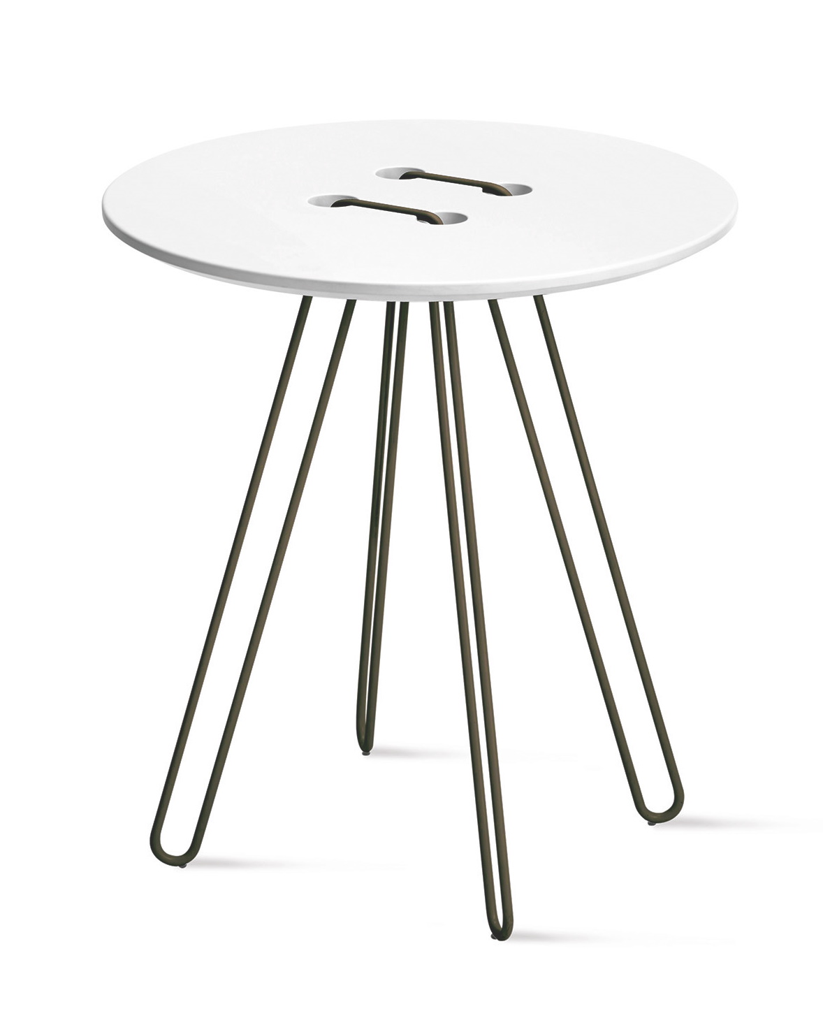 Twine Beistelltisch Gestell bronzefarben / Tischplatte weiß Casamania Horm