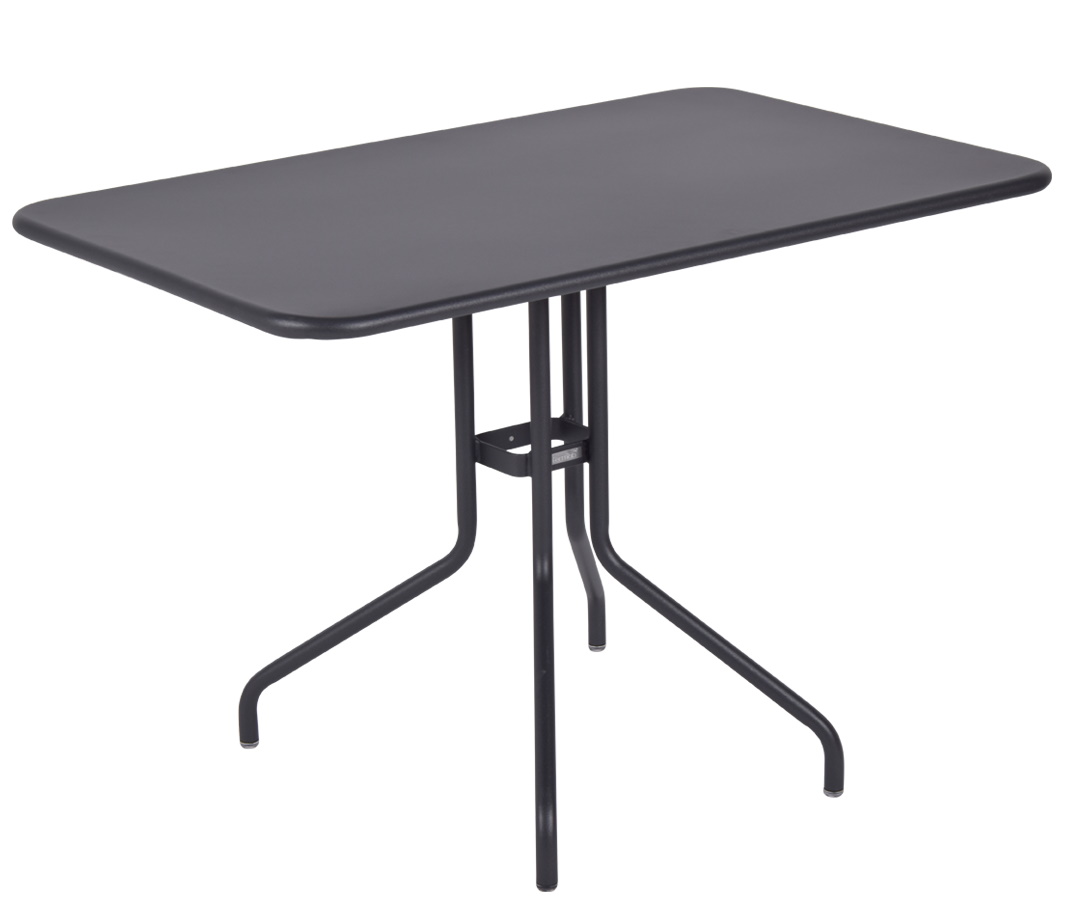 Schwarzer Pétale Tisch von Fermob, 110 x 70 cm, für den Außenbereich. Gartentisch aus Metall.