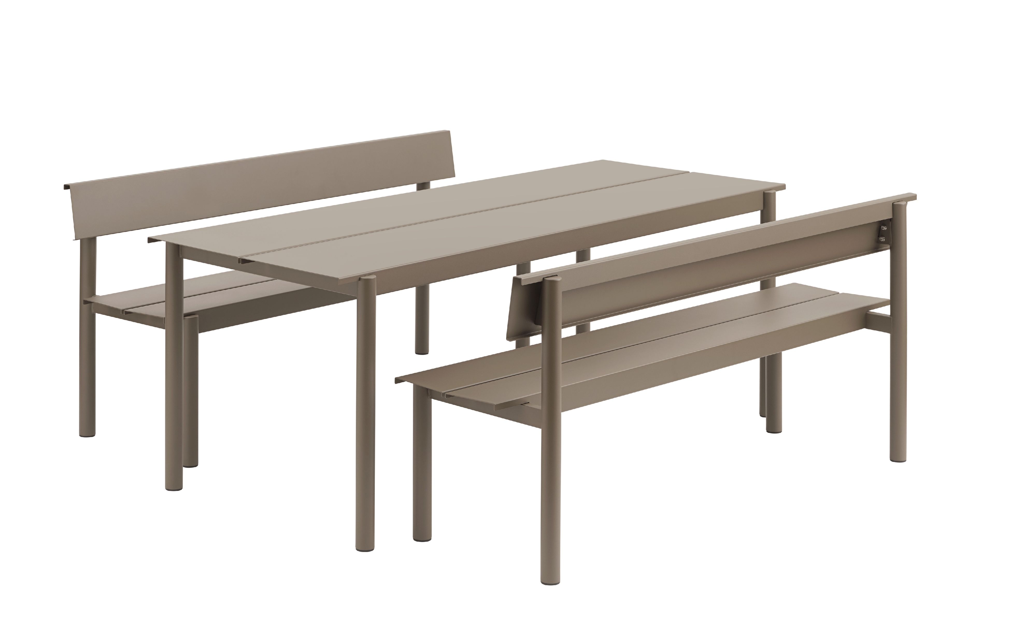 Linear Steel Bench Outdoor Bank mit Rückenlehne 110x34 cm Muuto 
