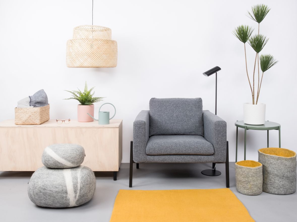 Mono Rechteckig Filzteppich 180 x 260 cm myfelt  Klara (senfgelb)