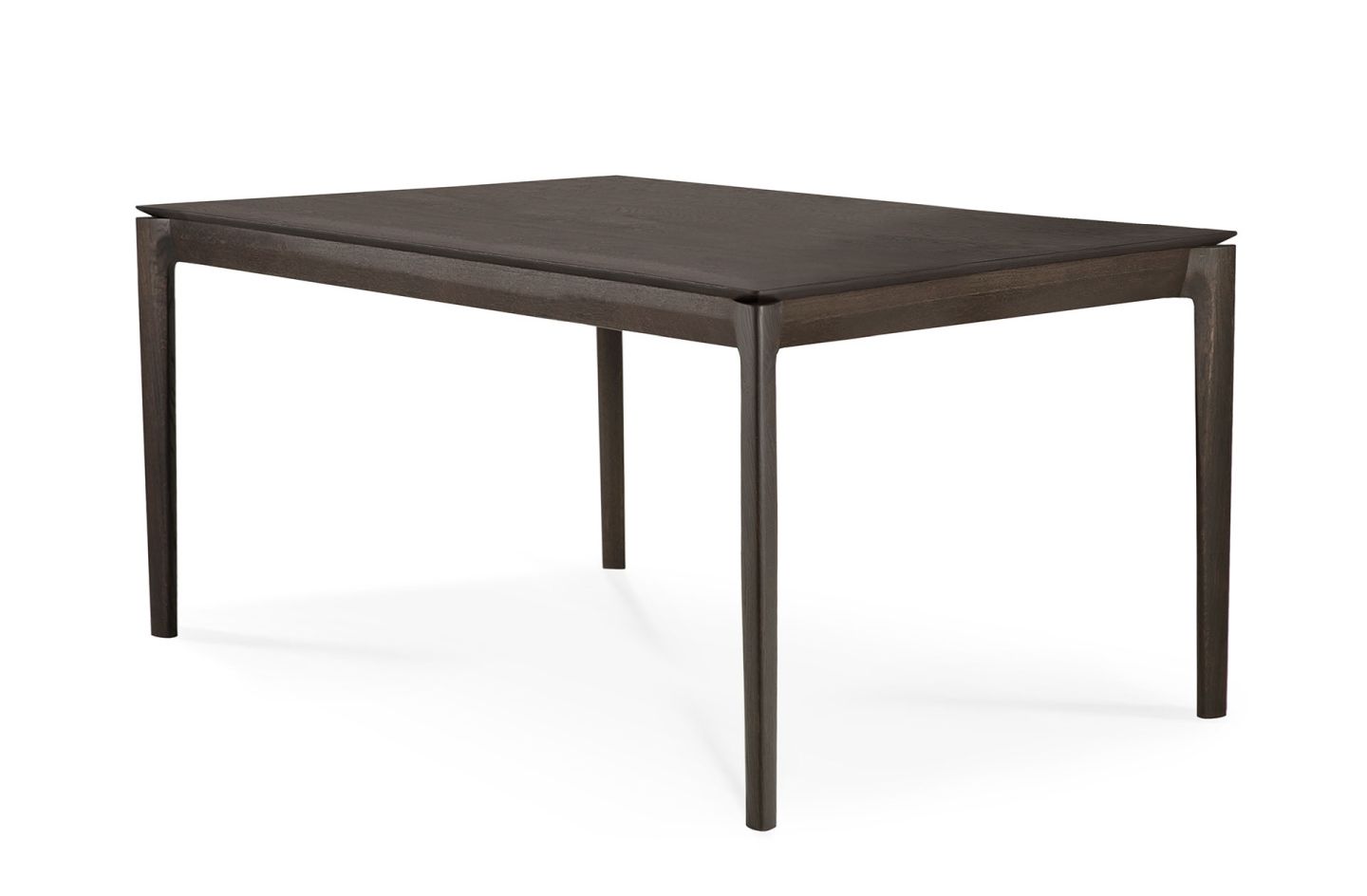 Brauner Ethnicraft Bok Tisch aus Eiche, lackiert, für Esszimmer und Wohnbereich.